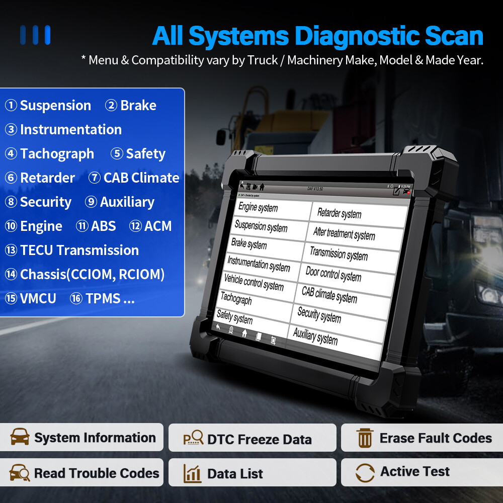 24V 12V Diesel Heavy Duty Truck Scanner All System Diagnostic Coding Progrmming