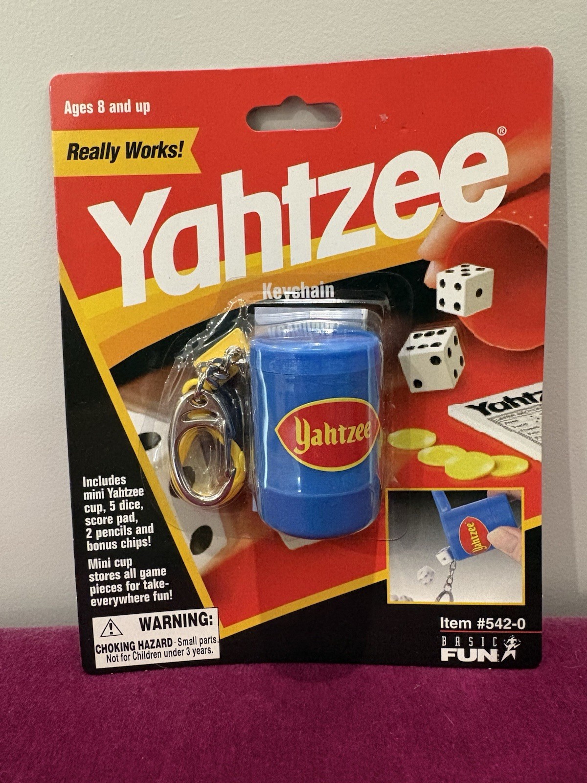 Yahtzee Mini Travel Game Keychain - by Basic Fun - Vintage 2000 - New