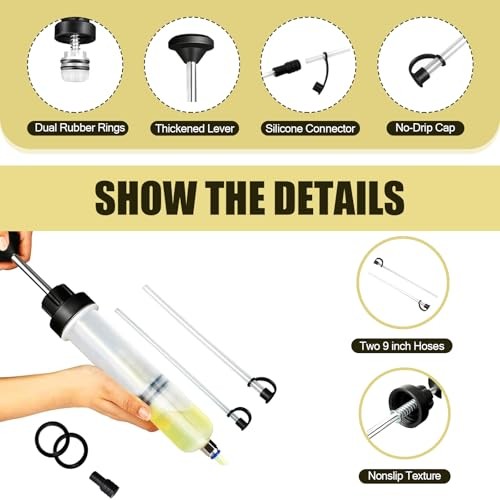 Car Power Steering Fluid Extractor, 200 CC Car Fluid Extractor Pump, Brake