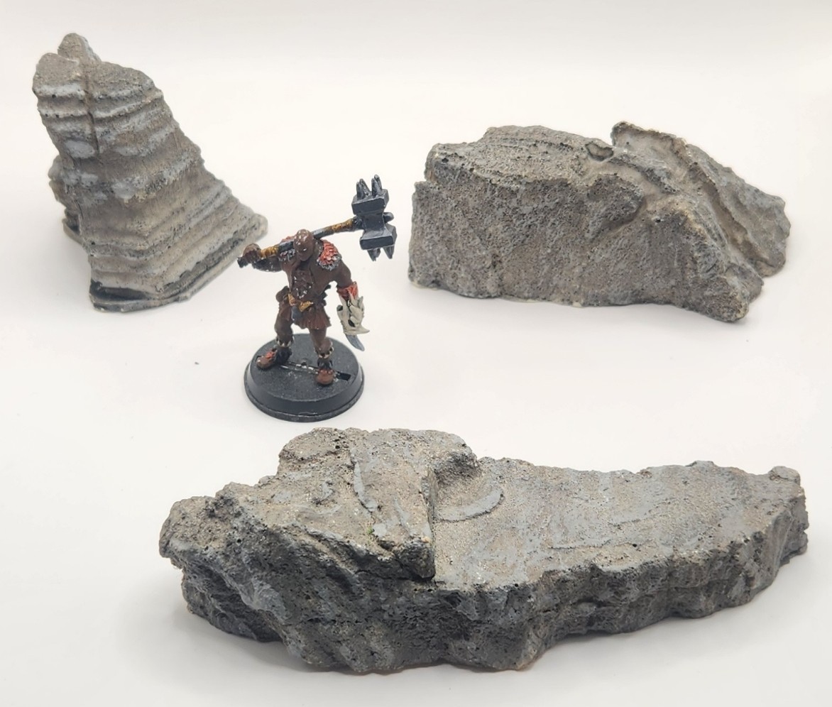 Hand‐Painted Resin Rocky Terrain – Set of 3