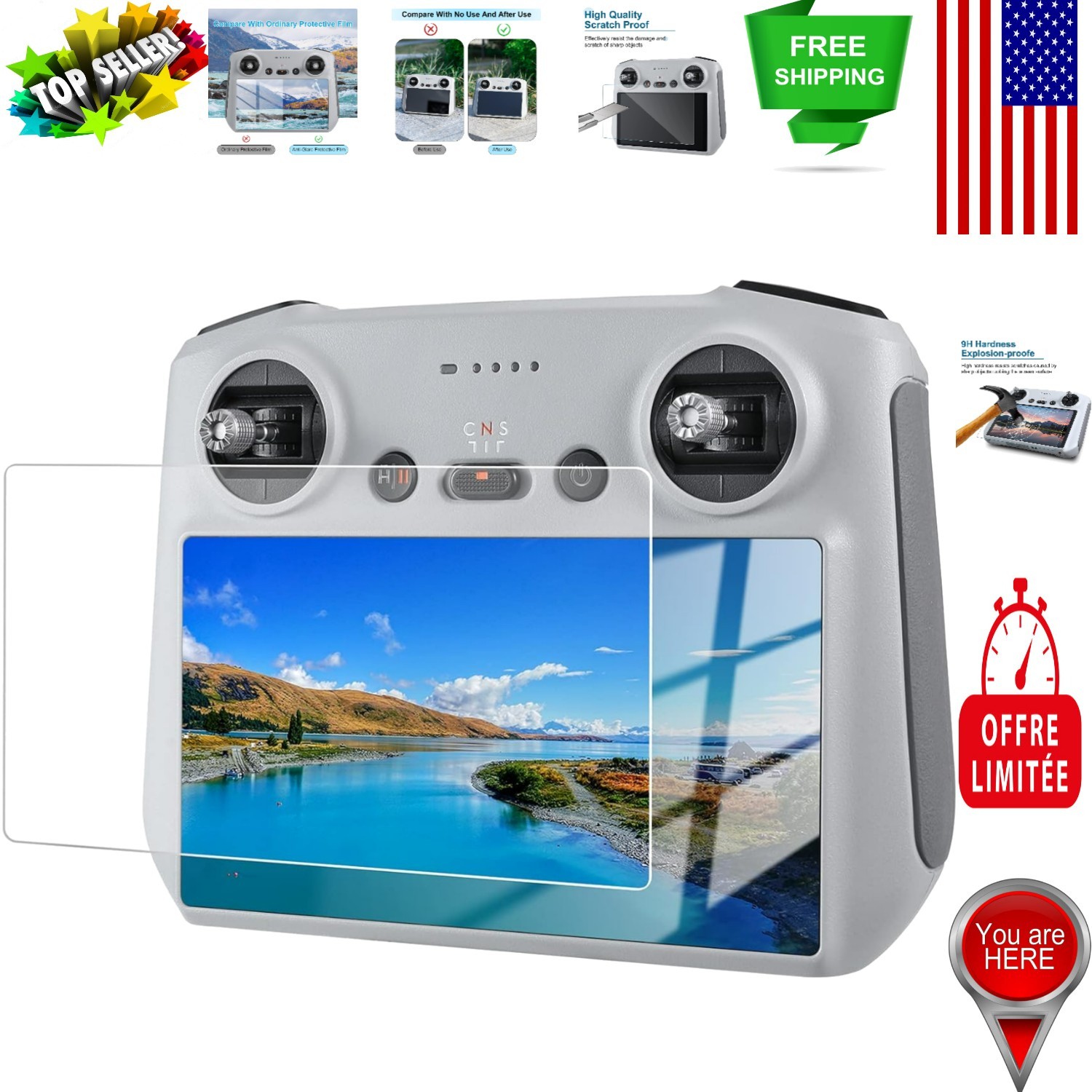2-Pack Anti-Glare Matte Screen Protector for DJI Mini 4/5 Pro Remote Controller