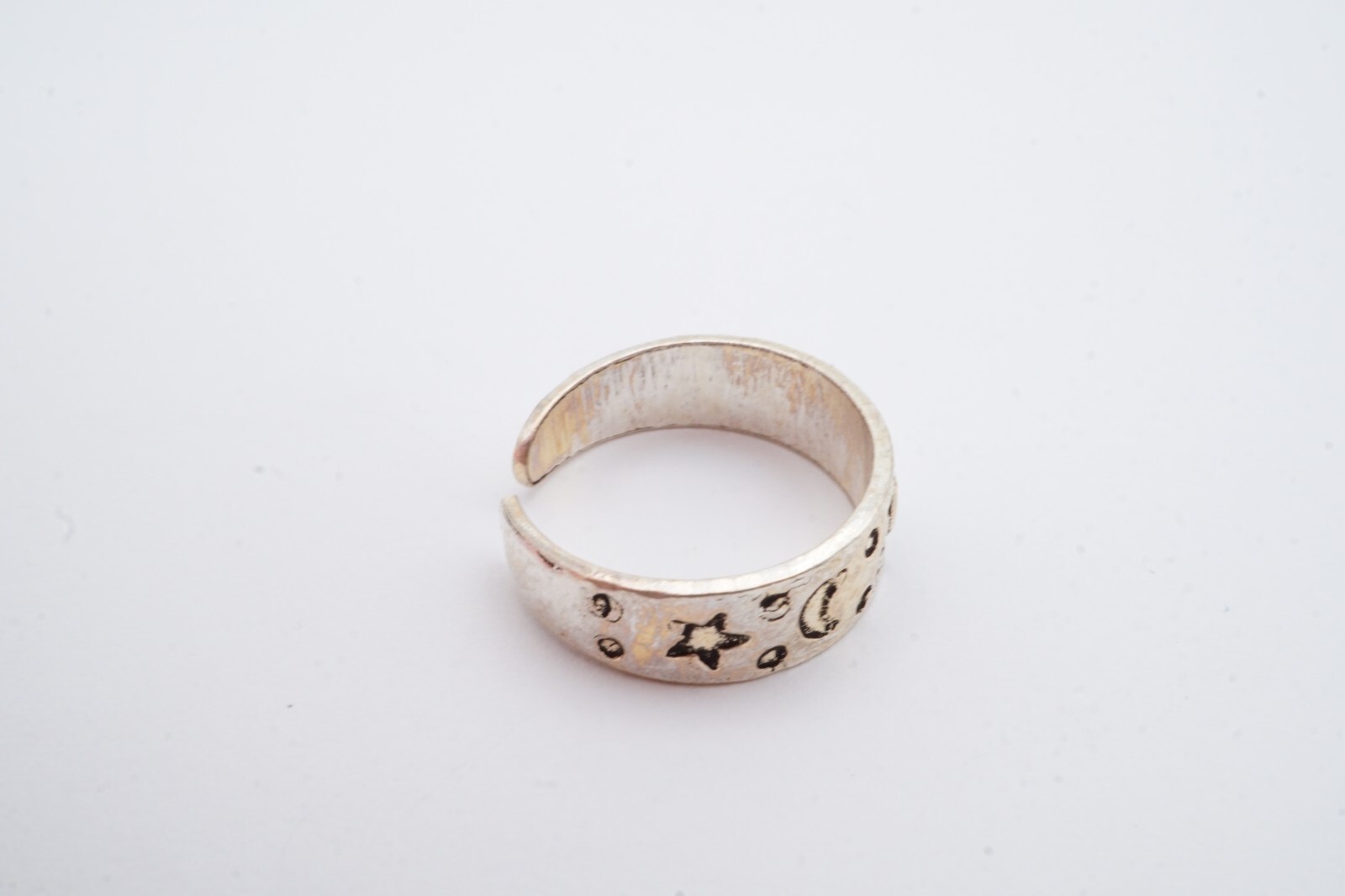 Sterling Silver 925 Sun Moon Stars Toe Ring Size 2.75