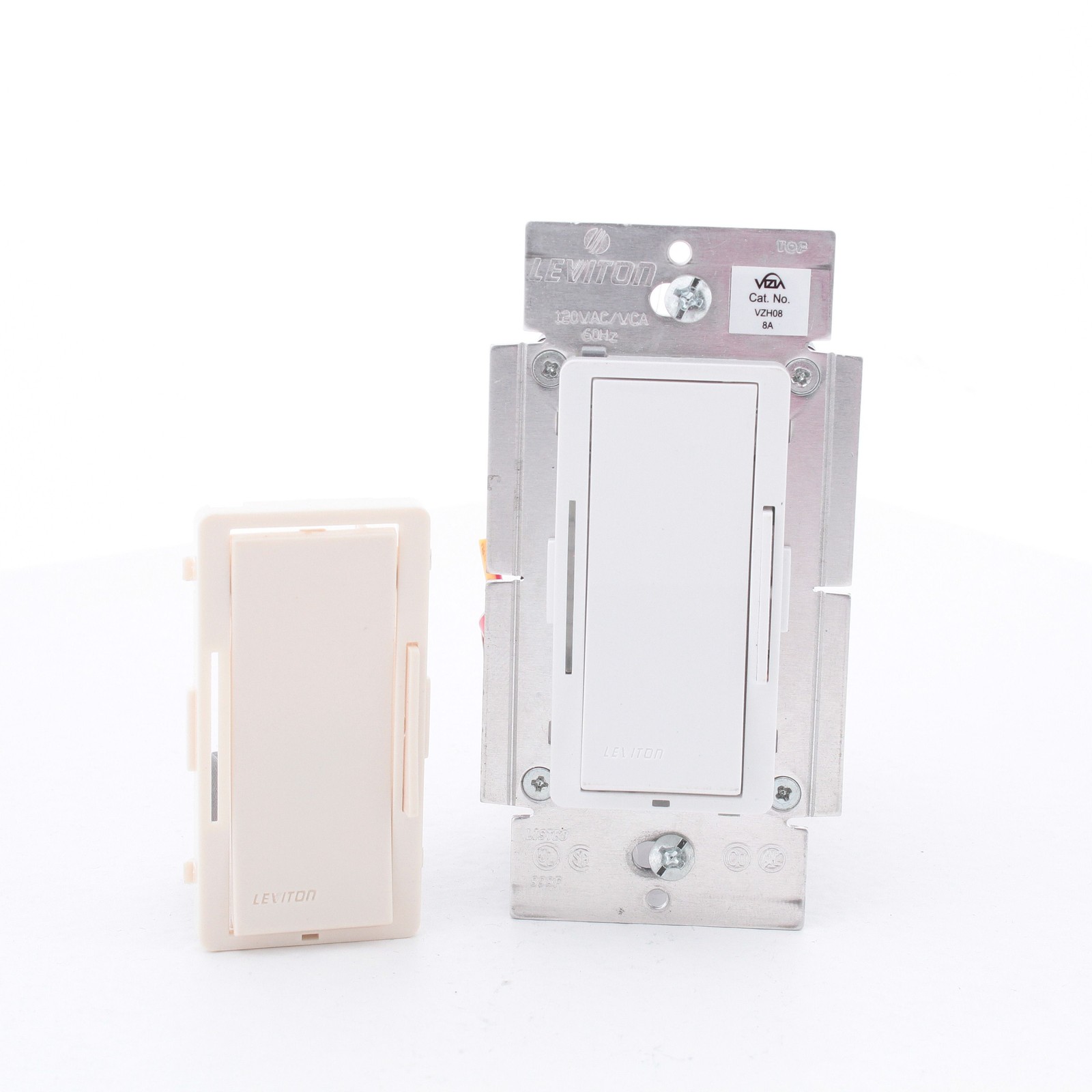 Leviton VZH08-1LZ Almond Vizia White Ivory Lt. Eco Fluorescent Dimmer Switch 8A