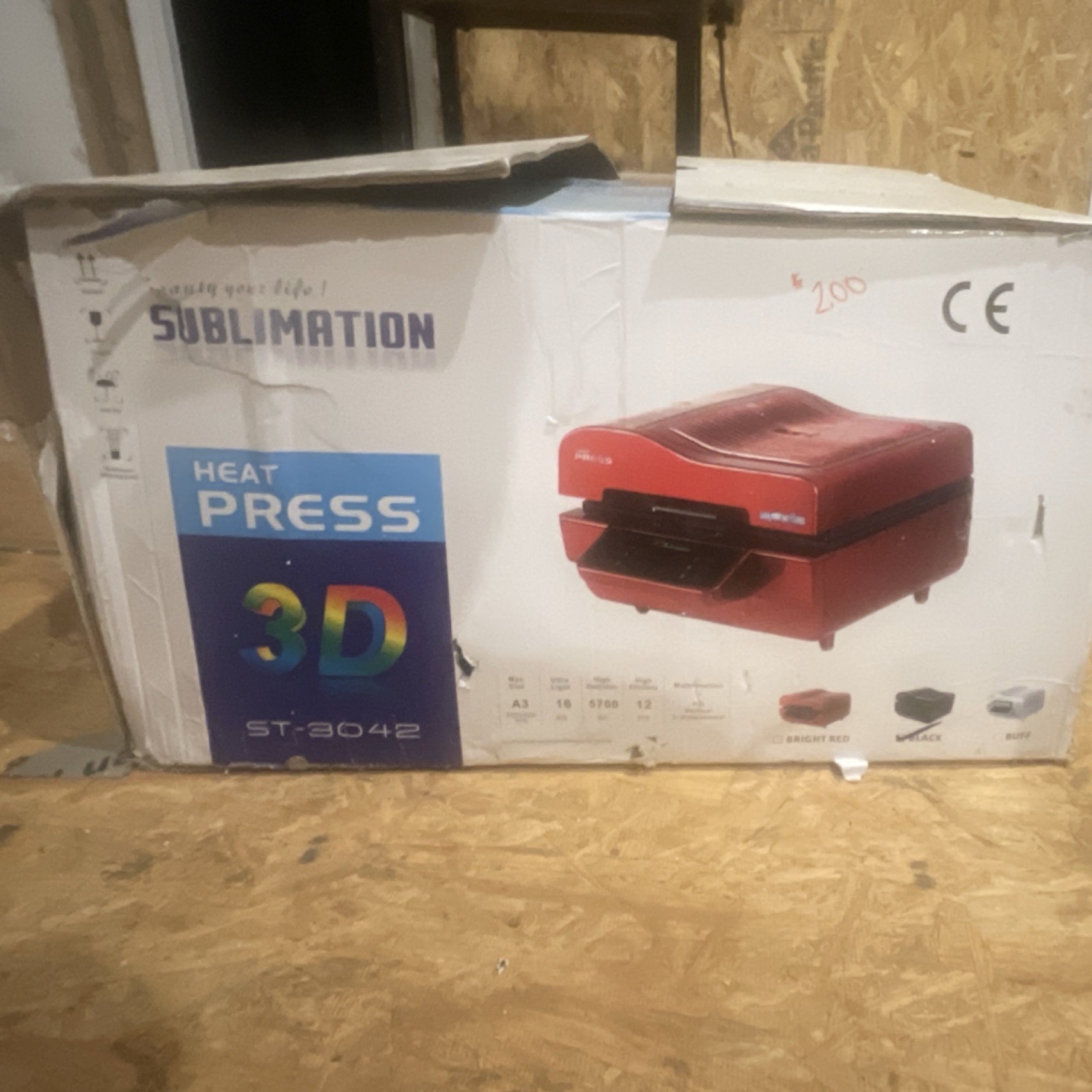 ST-3042 3D Sublimation Heat Press Machine Red CE Certified MPN ST-3042