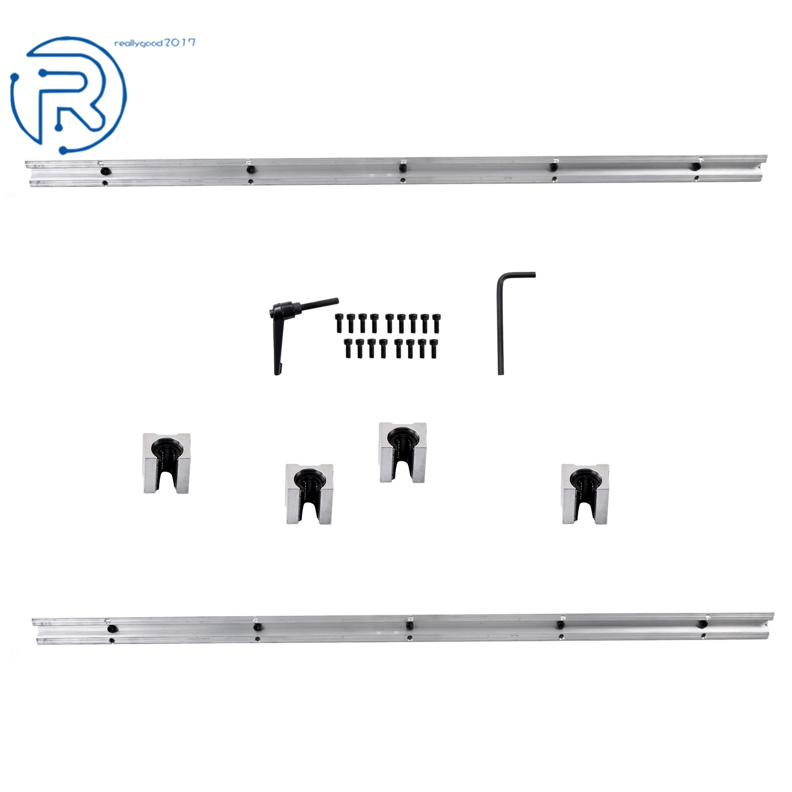 2PCS SBR16-1000mm Linear Rails & 4 PCS SBR16UU Carriage Bearing Blocks