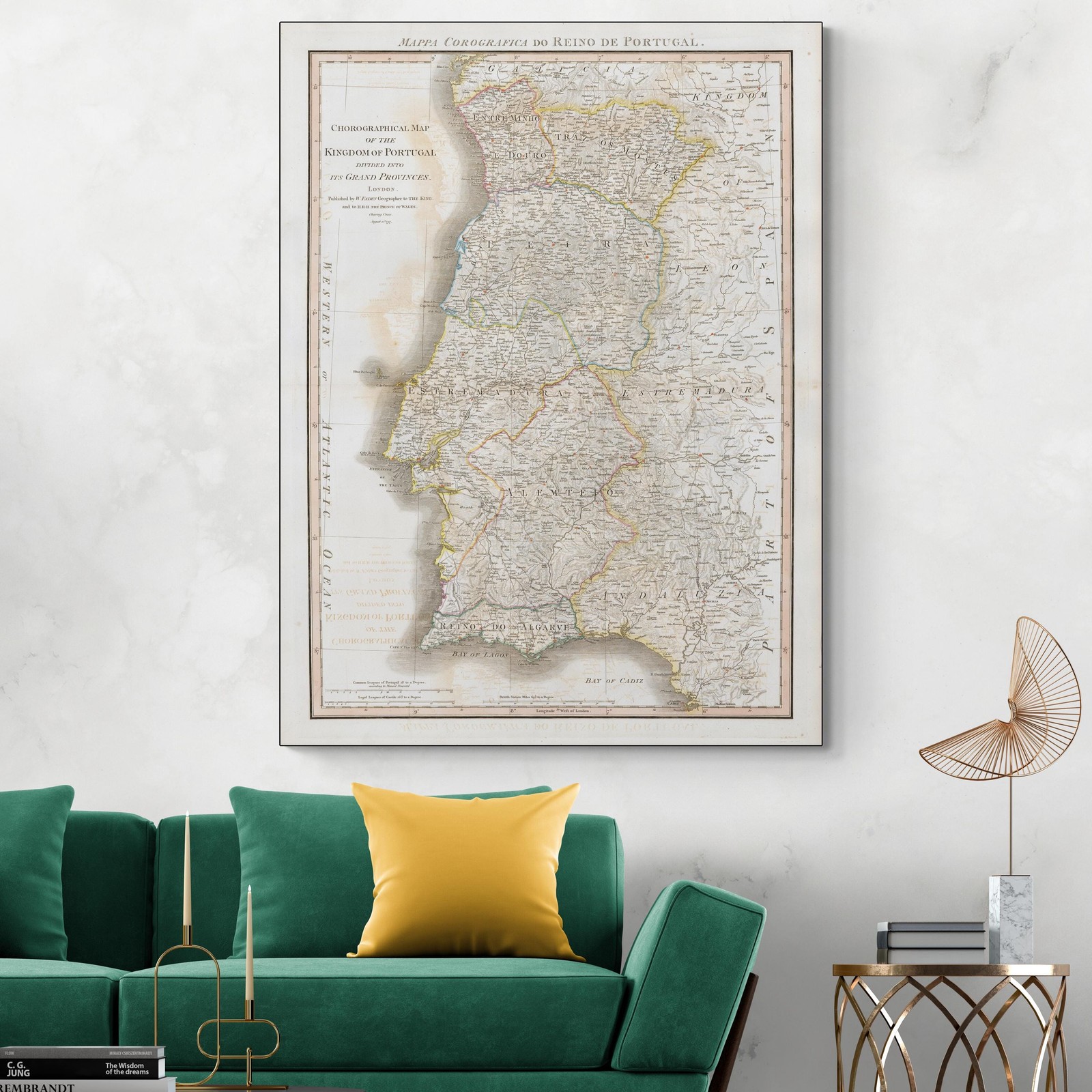 1797 Map of Kingdom of Portugal – Provinces, Cities & Borders Print