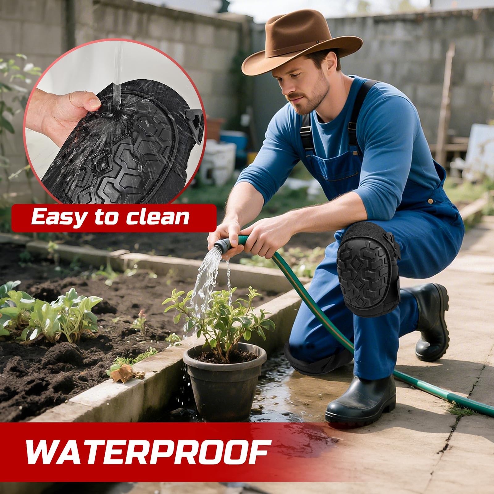 Gel Knee Pads Heavy Duty Adjustable Work Construction Pads