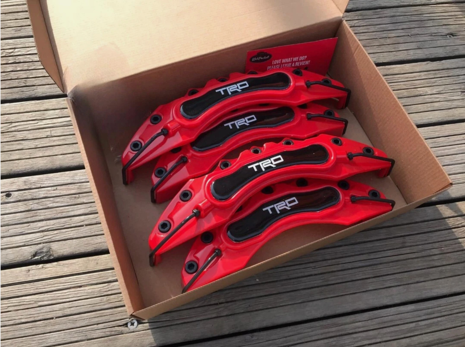 4x Red Brake Caliper Covers – TRD Style | Universal Fit | Sport Look | Front & R