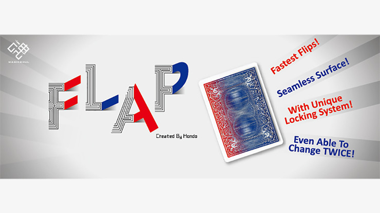 MODERN FLAP CARD BLUE TO GREEN TO RED BACK BY HONDO MAGIC TRICKS GIMMICK GAFF