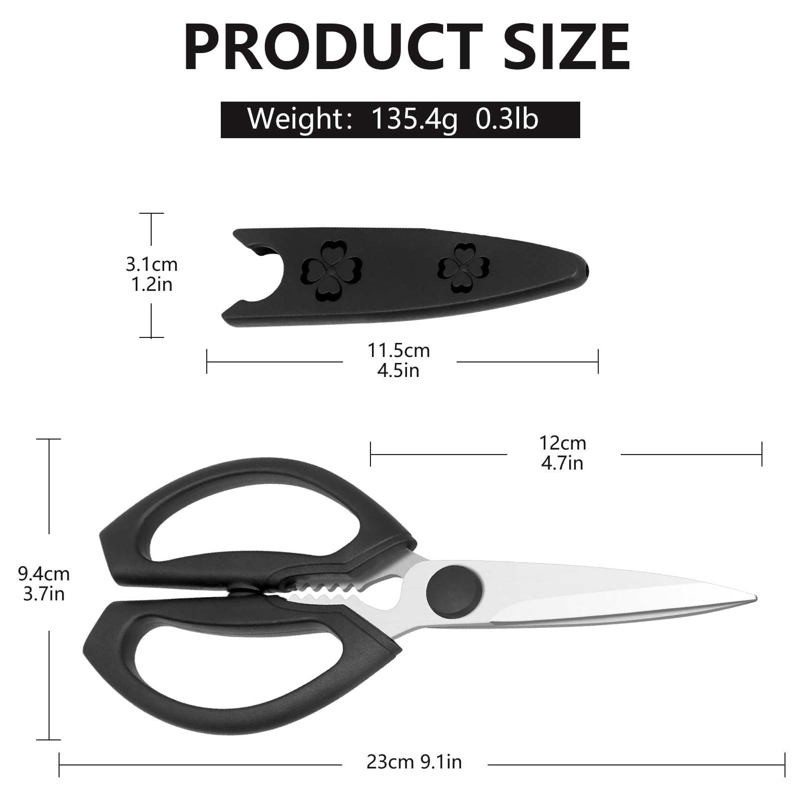 Kitchen Scissors, Heavy Duty Kitchen Shears with Sharp Stainless Steel Blades...