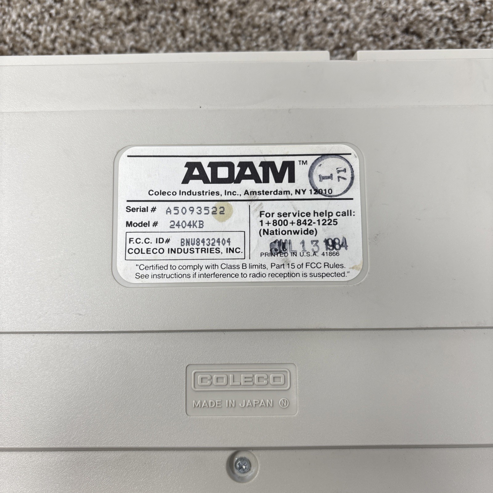 Adam Computer Keyboard TESTED READ