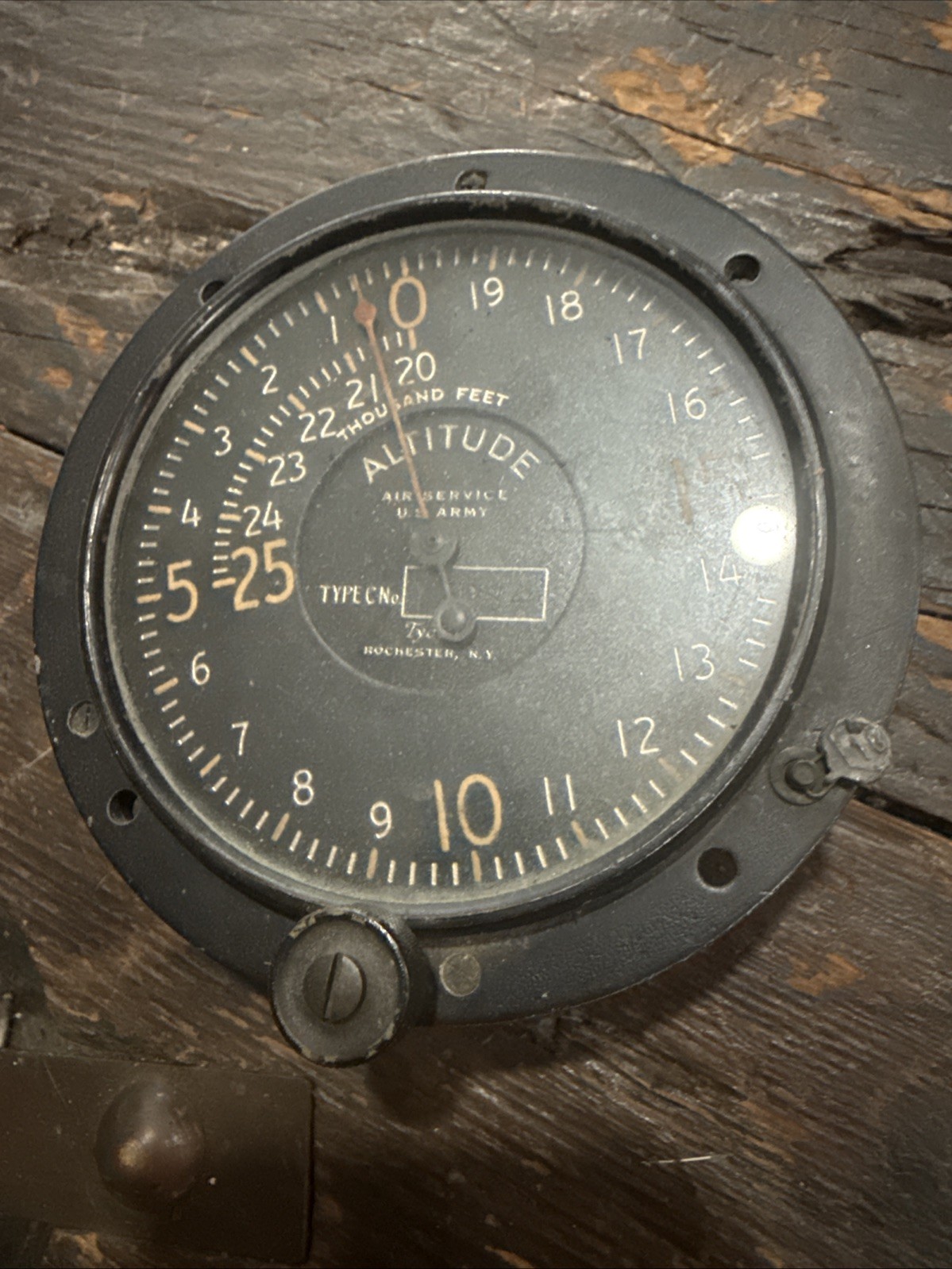 Altimeter, Tycos Type C, 25,000FT, WWI Aviation Section Signal Corps US Army