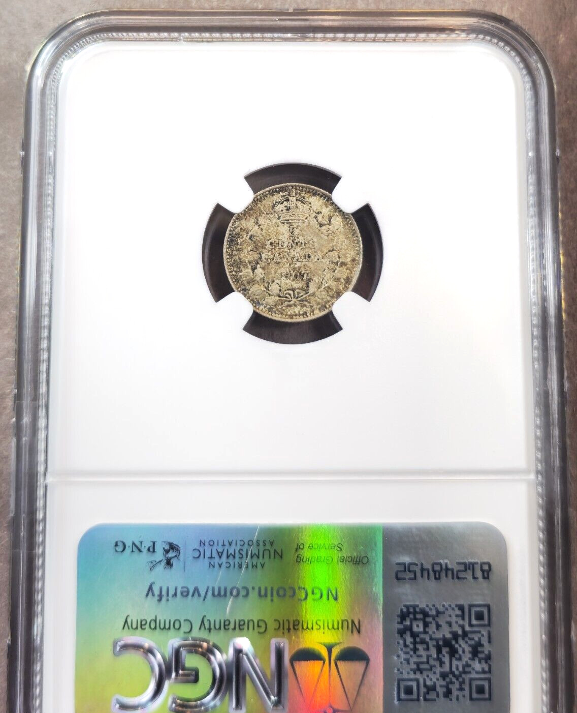 1907 CANADA SILVER 5 CENTS 5C KING EDWARD VII NGC MS 62 SCARCE MINT STATE
