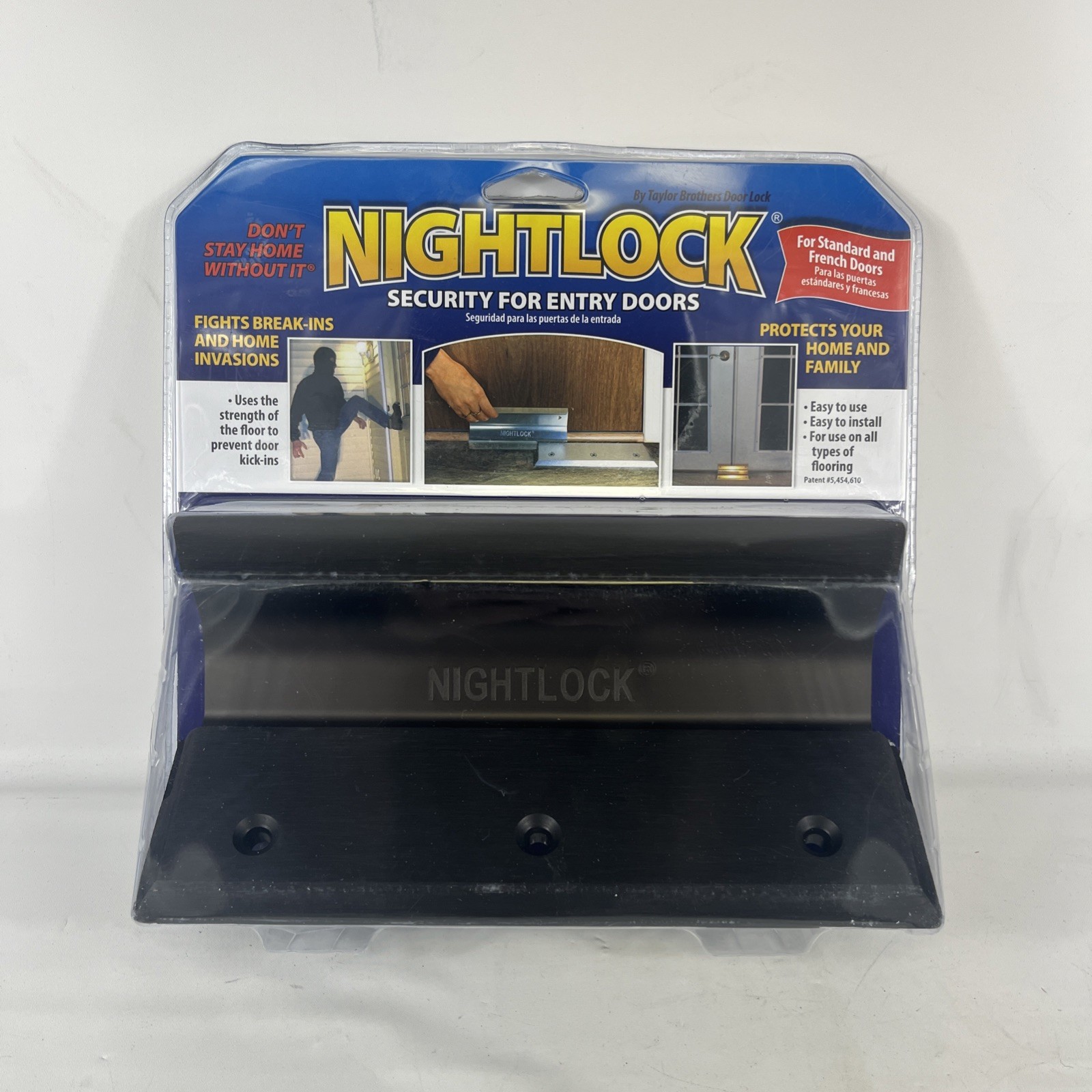 NIGHTLOCK Security Lock Dark Bronze Finish - Standard & French Doors - NEW