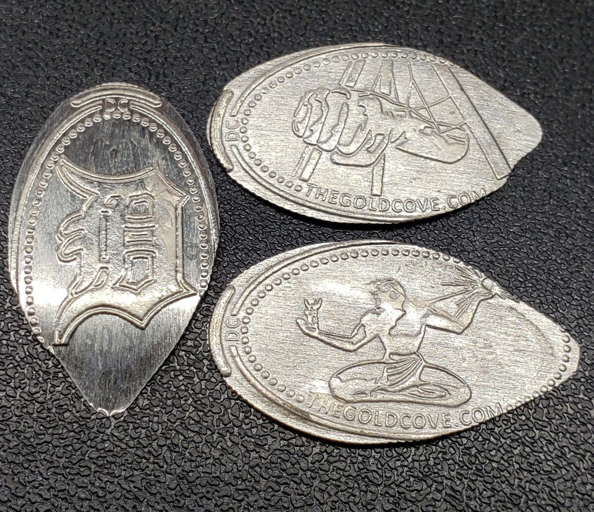 SET BU DETROIT MICHIGAN ELONGATED SILVER DIMES TIGERS SPIRIT JOE LOUIS 1964 90%