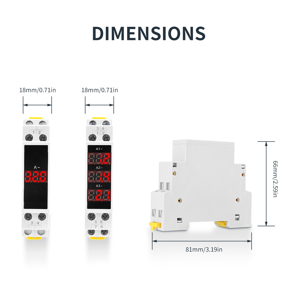 GEYA Single Three Phase Modular Current Meter LED Display AC 0A-100A 80V-500V