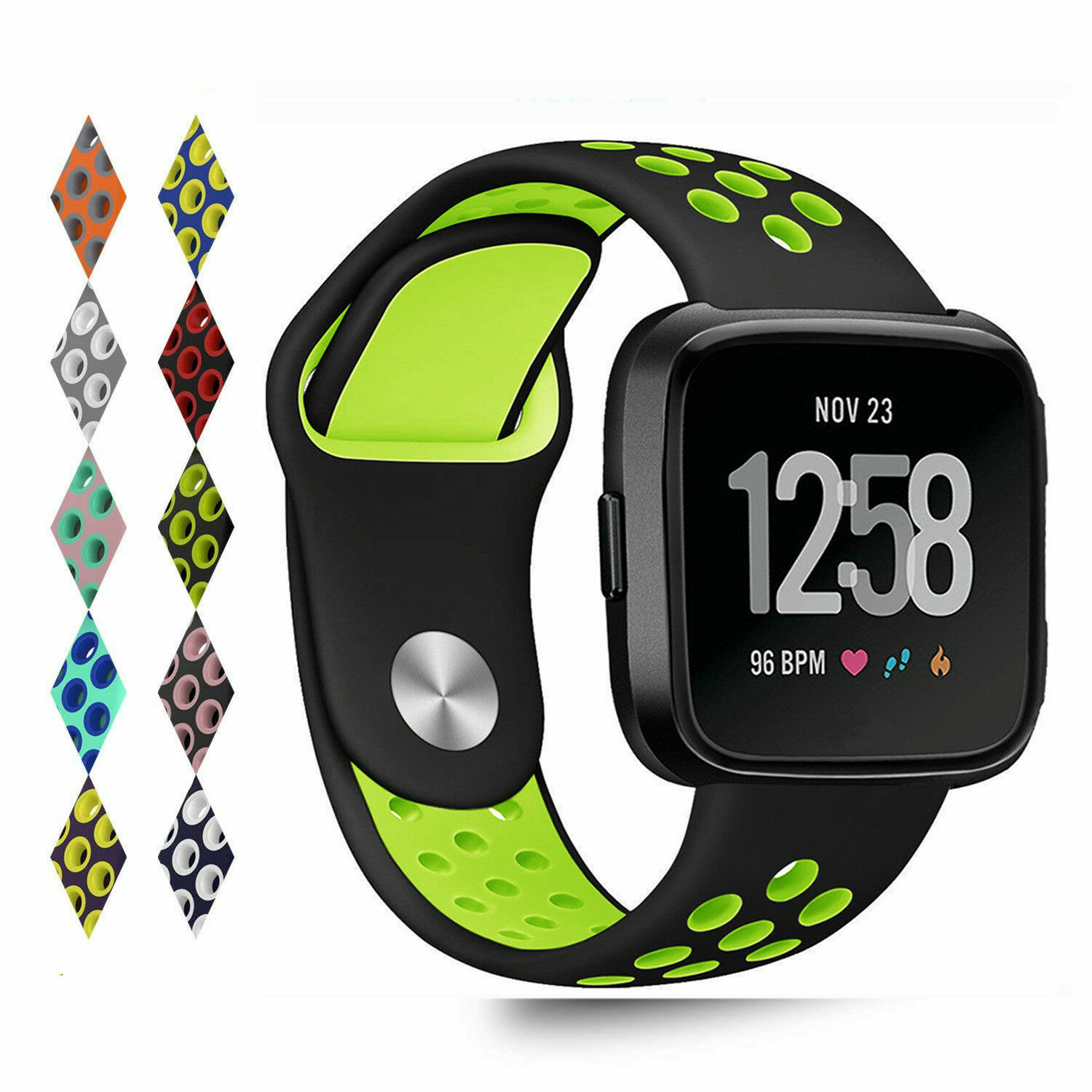For Fitbit Versa 1 2/Lite /SE Sport Silicone Strap Breathable Wrist Watch Bands