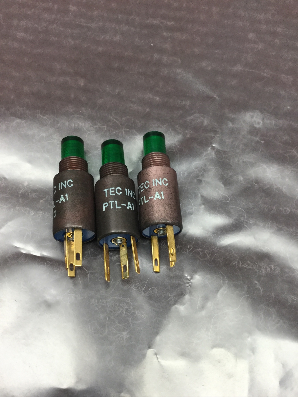 NOS Lot of 3 TEC PTL-A1 Indicator Lamps Green