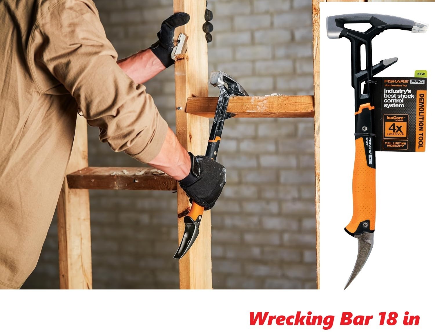 Demo Hammer Crowbar Wrecking Pry Bar for Removing Hardwood/ Tile Floor Sheetrock