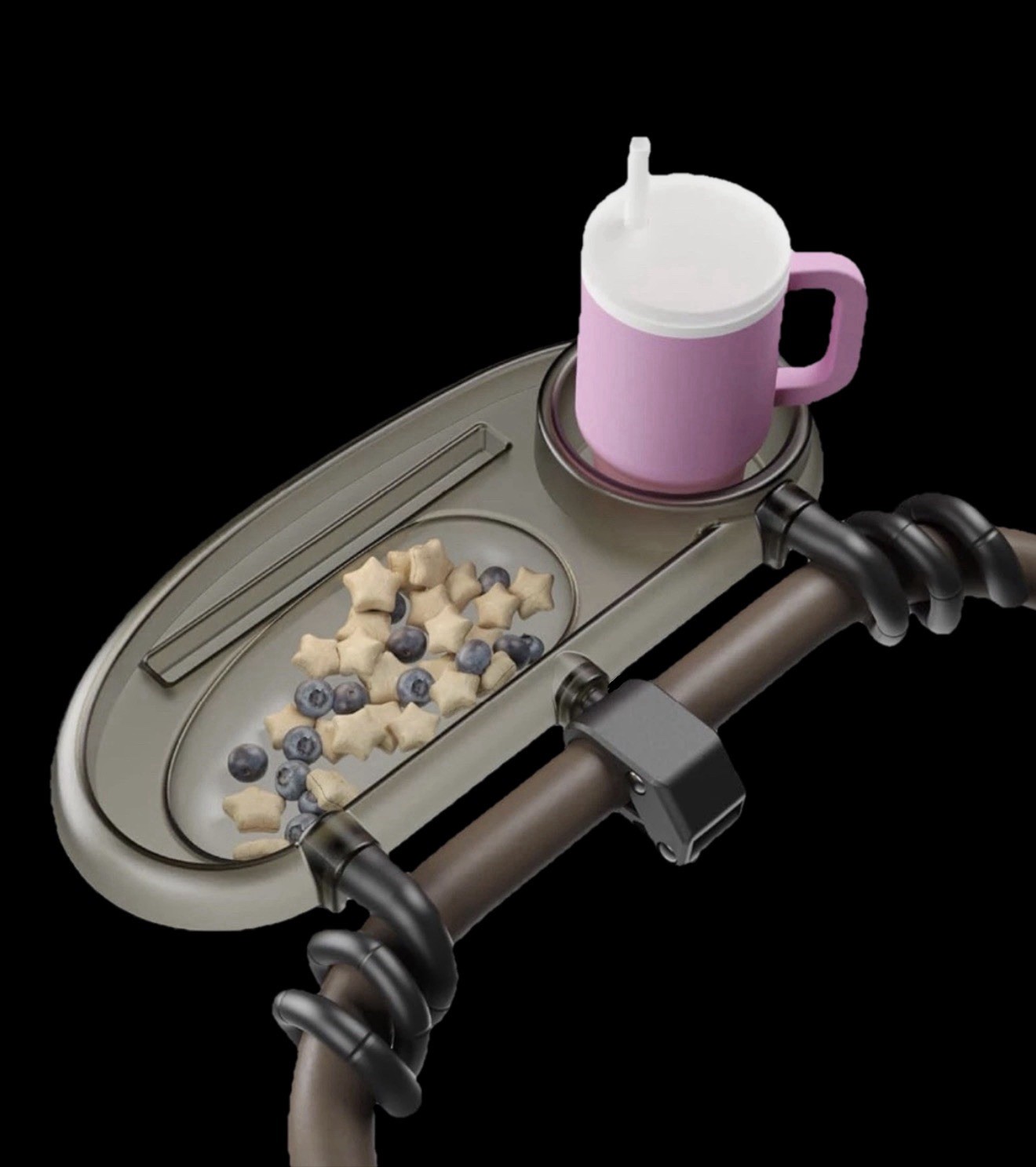 3-in-1 Universal Stroller Accessory Snack Tray with Cup & Phone Holder