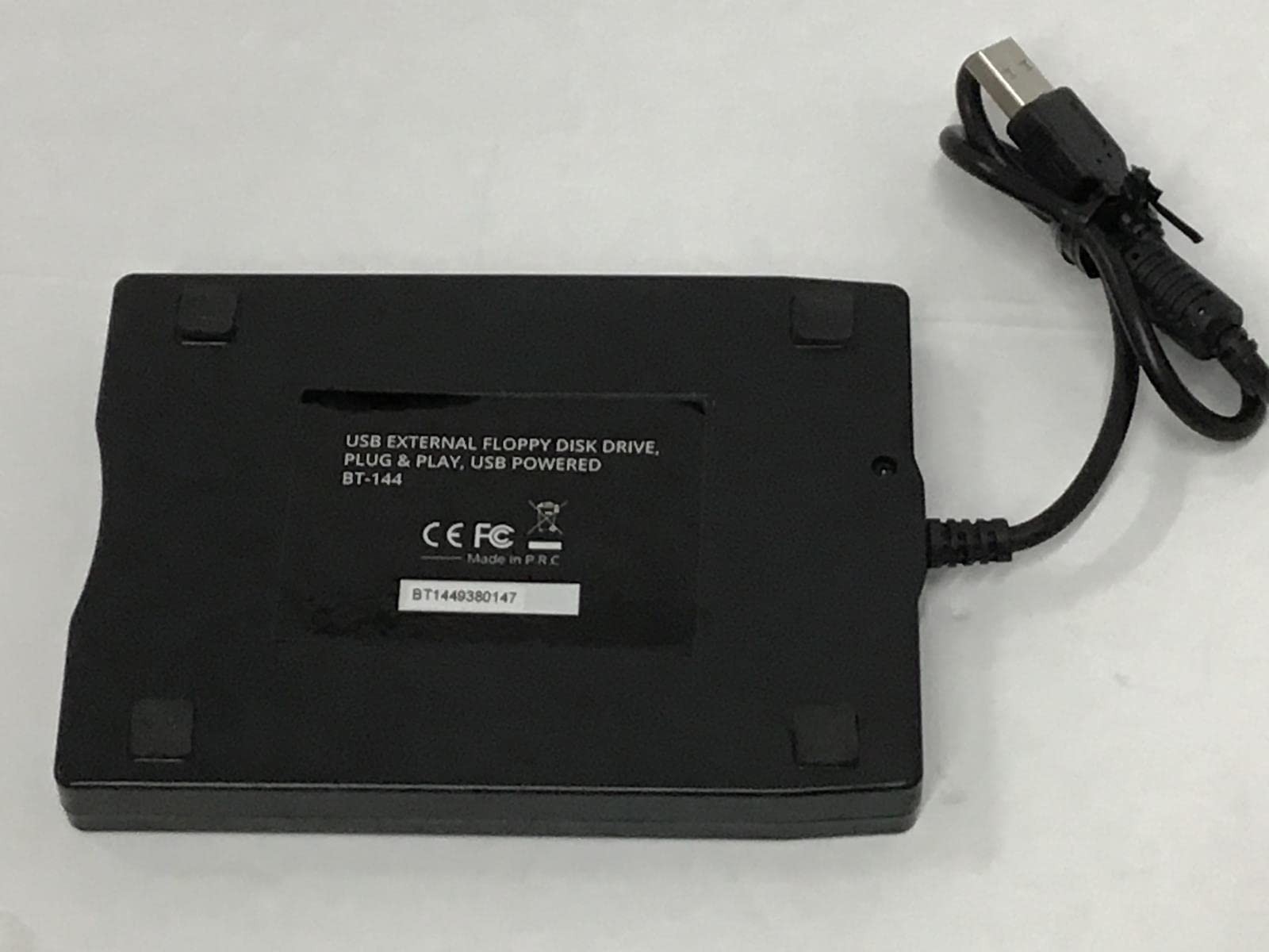 BT144 Slim Black USB External Floppy Disk Drive Plug & Play USB Powered PC