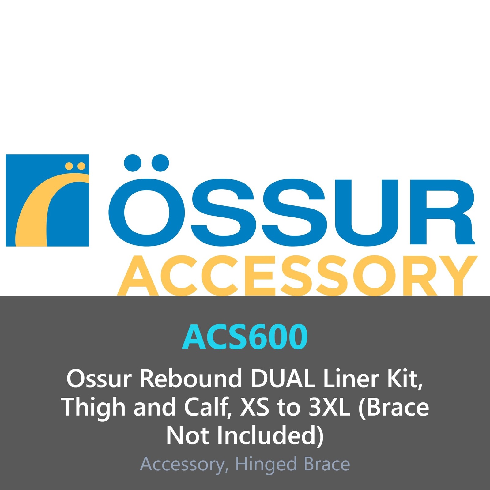 Ossur Rebound DUAL Liner Kit, Thigh and Calf, XS to 3XL (Brace Not Included)