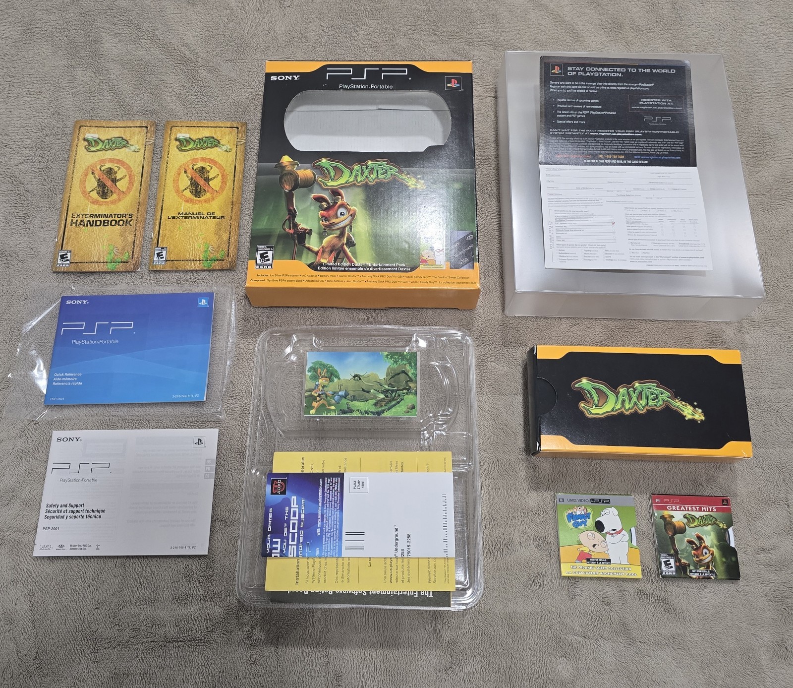 OEM PSP Daxter Entertainment Pack Box Inserts Manuals UMD Family Guy NO CONSOLE