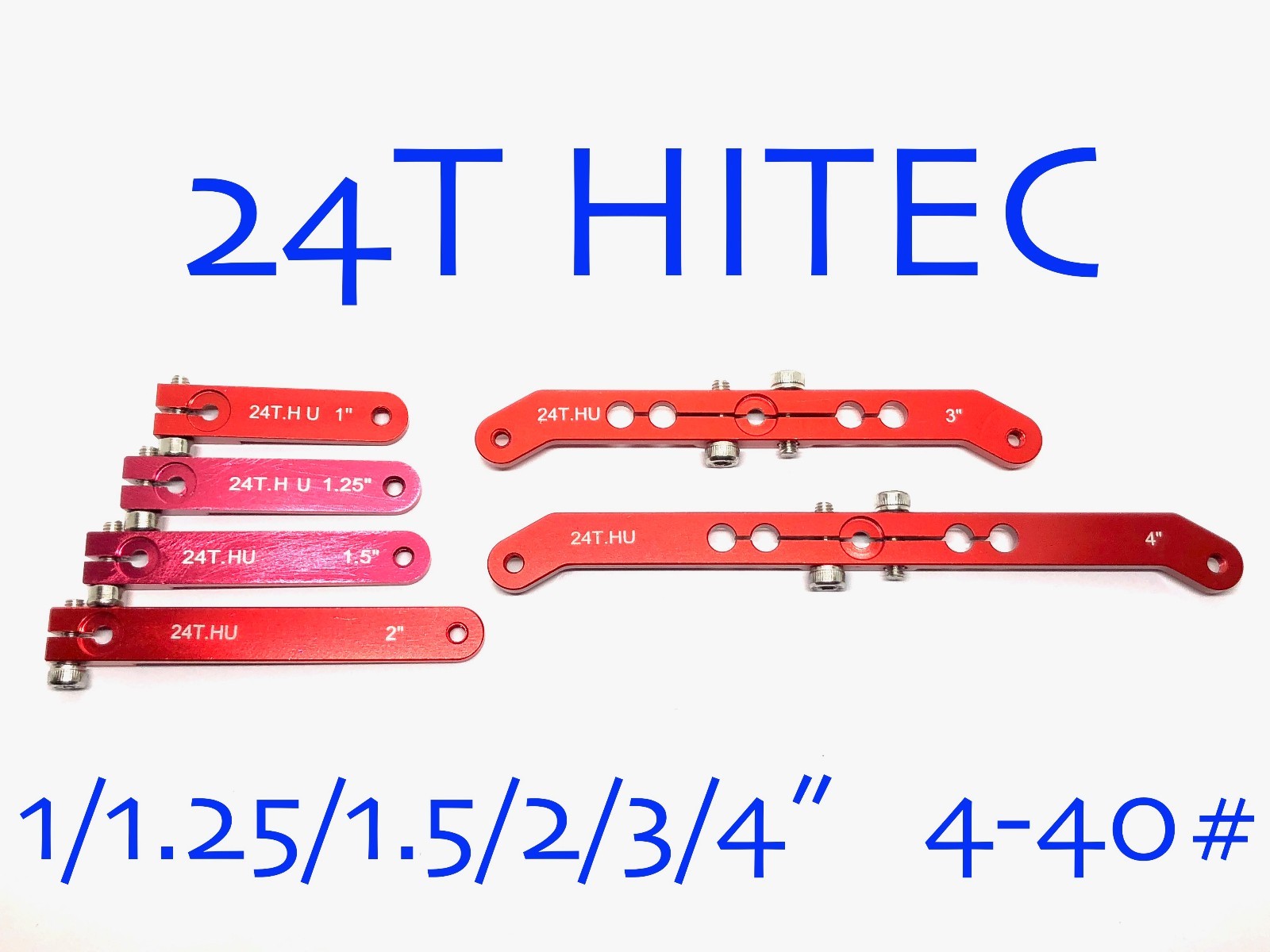 1PC 1/1.25/1.5/2/3/4" 24T Aluminum Servo Arm Horn for Hitec Savox 4-40# Thread