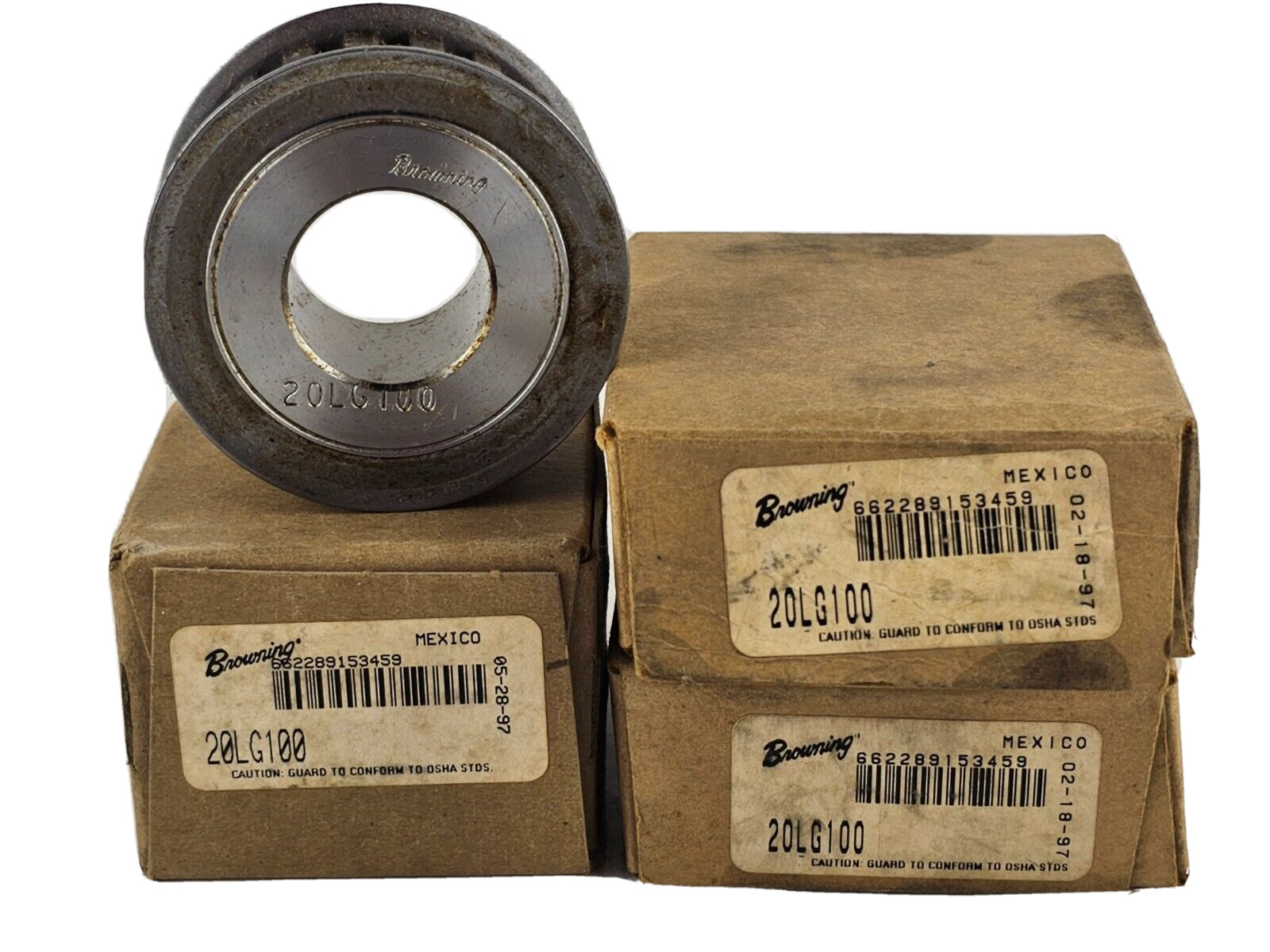 Browning 20LG100 Bushed Gearbelt Pulley, 3/8IN Belt Pinch 20 Teeth Lot of 3 NEW