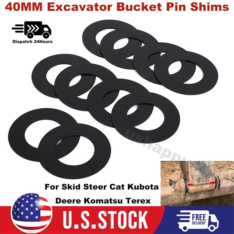 40MM Excavator Bucket Pin Shims For Skid Steer Cat Kubota Deere Komatsu Terex US