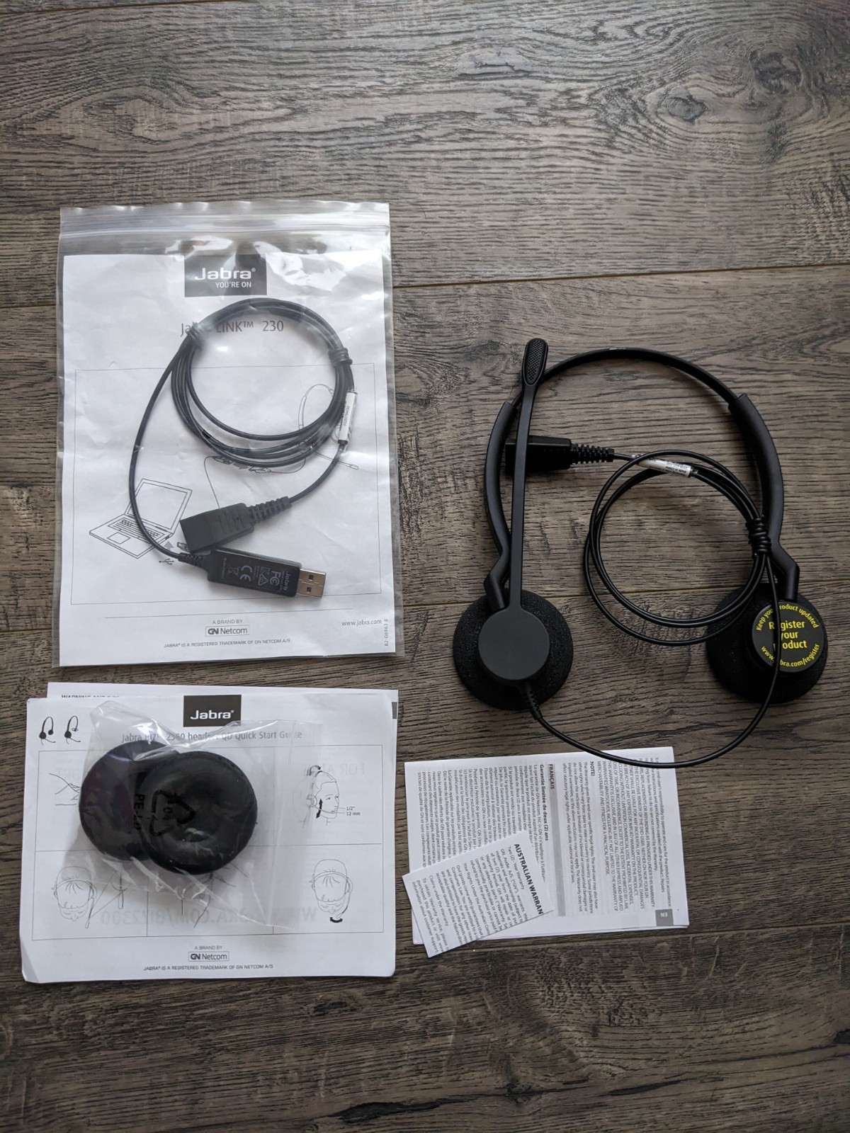 Jabra Biz 2300 2303-820-105 Mono Headset w/ Jabra Link 230