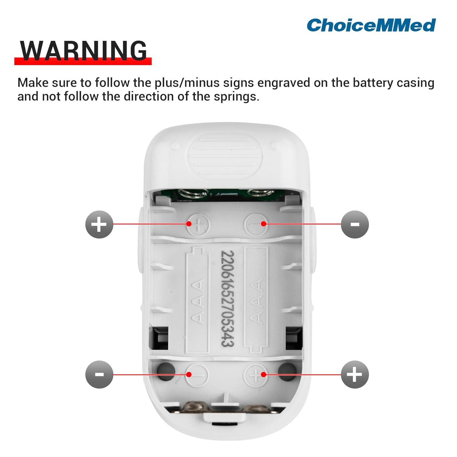 CHOICEMMED Finger Pulse Oximeter - Blue Blood Oxygen Monitor with Batteries - Po