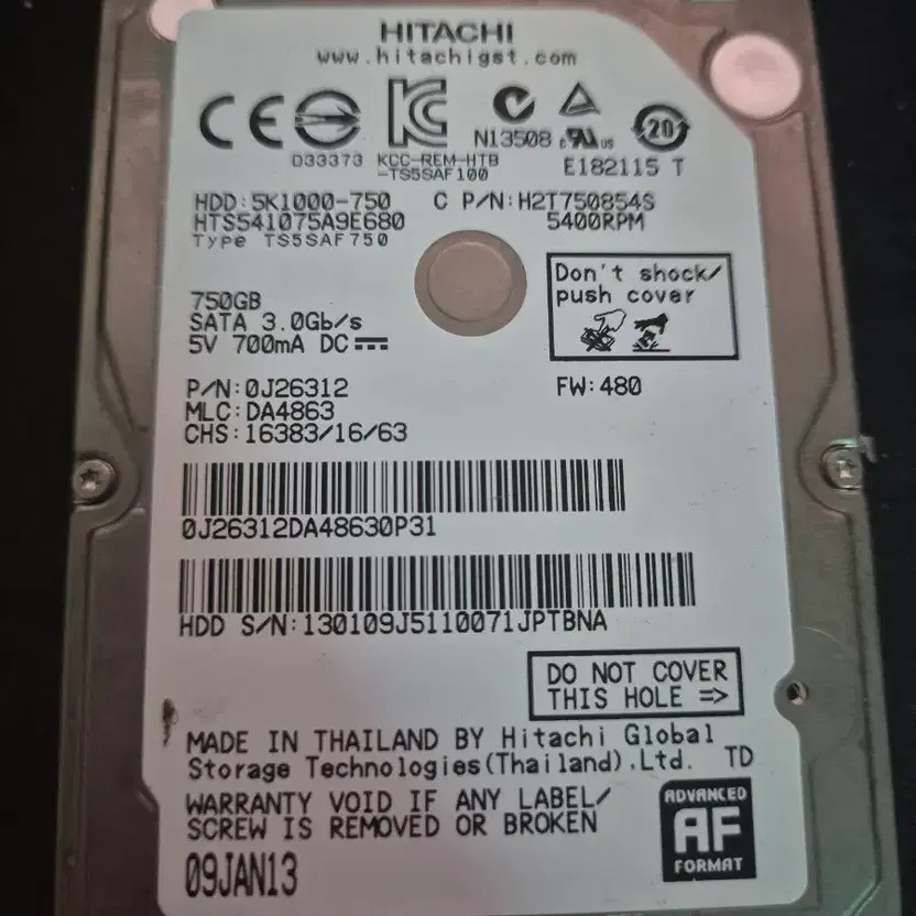 Laptop HDD 750GB for Sale Official