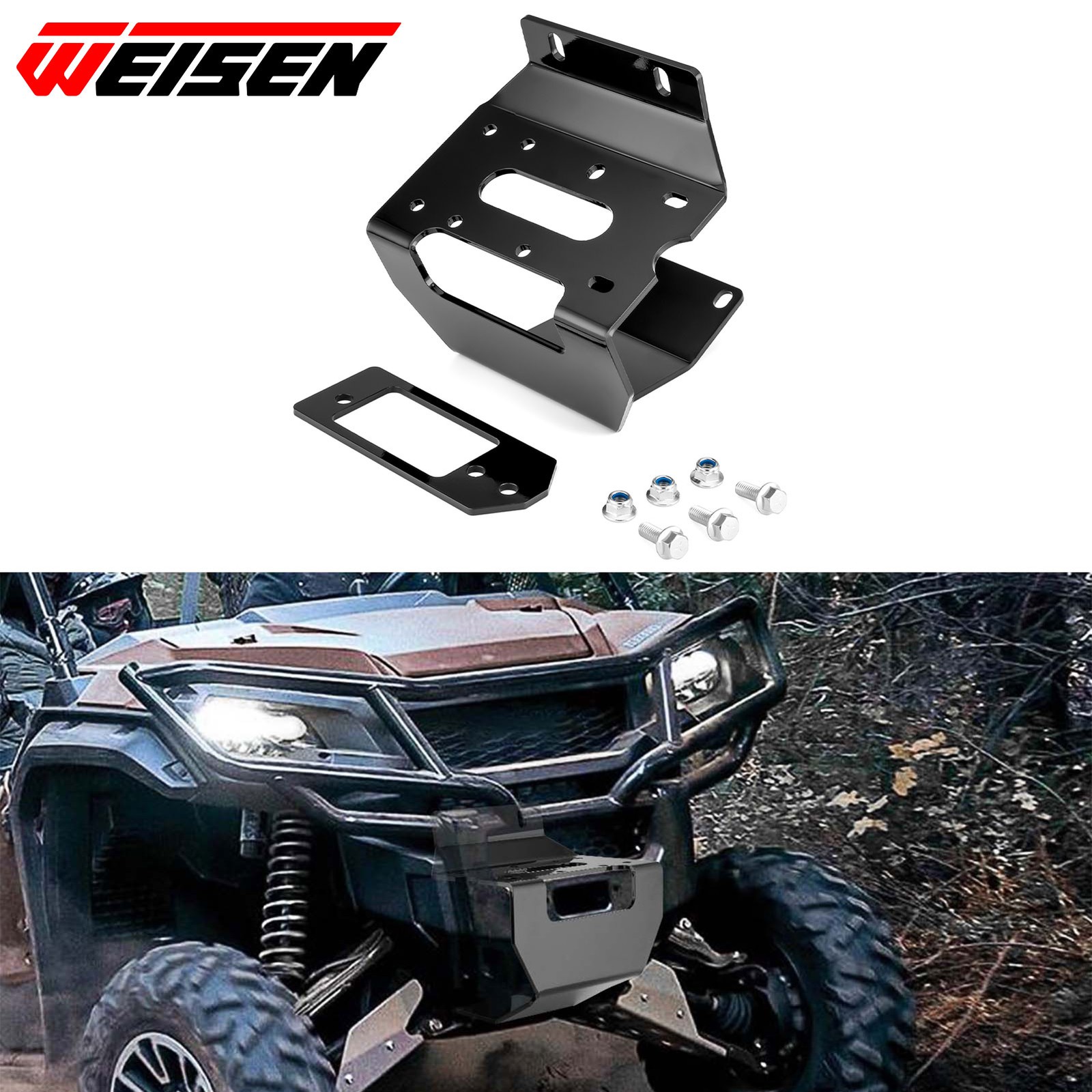 Heavy-Duty Steel Winch Mount Fit Honda Pioneer 1000 2016-2026