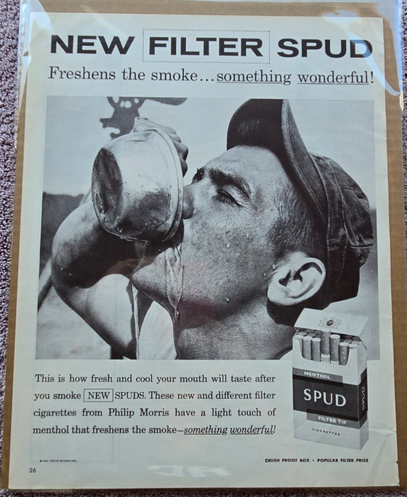 Vintage Spud Cigarette Print Advertisement 1956 Look Magazine