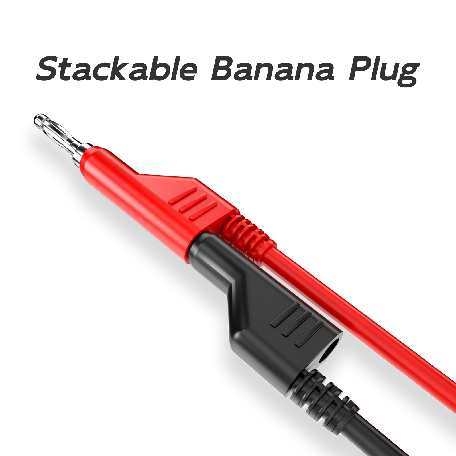 4mm Stackable Banana Plug to Banana Plug Test Leads 8PCS Silicone Cable Wires