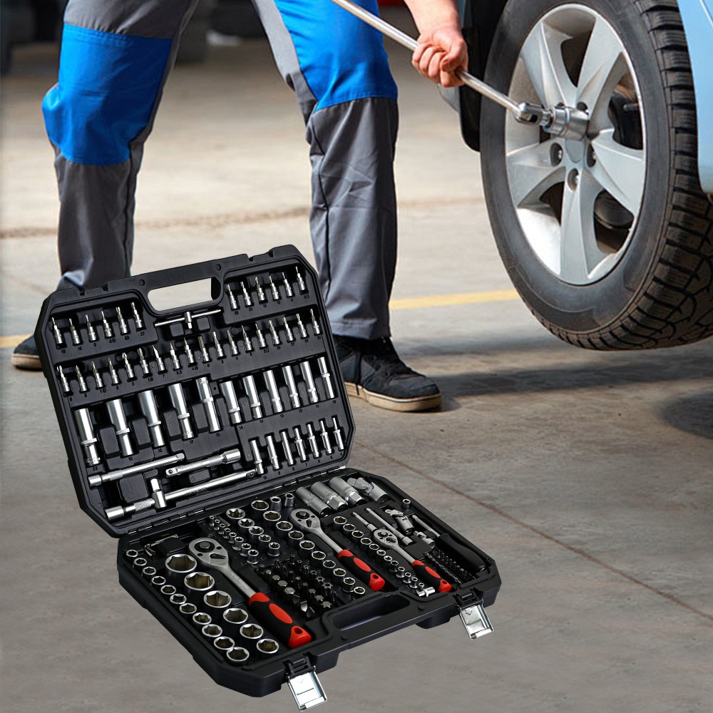 171PC Universal Repair Tool Kit, Socket Ratchet Wrench Set with Toolbox