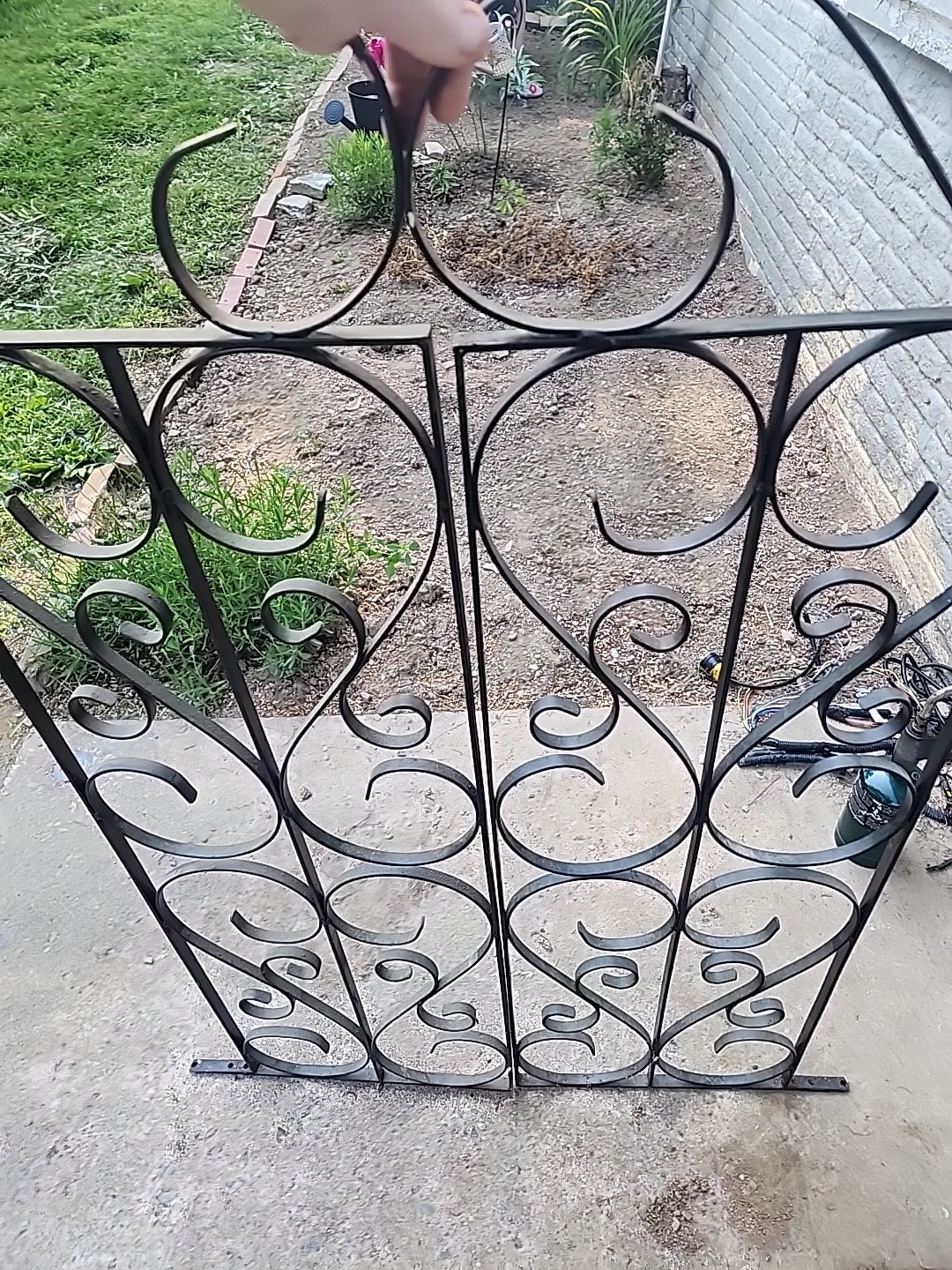 Vintage 1890s Wrought Iron Heart-shaped Design Swinging Doors For Entryways