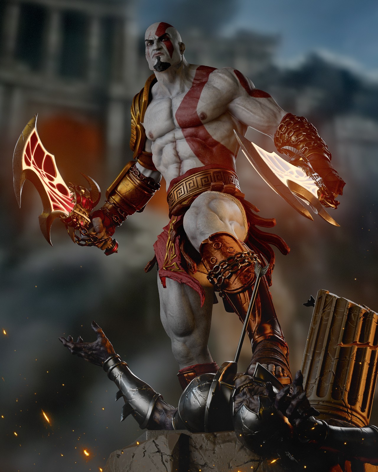Kratos (1) 1/12 Unpainted 3D Printed resin model kit CA3d