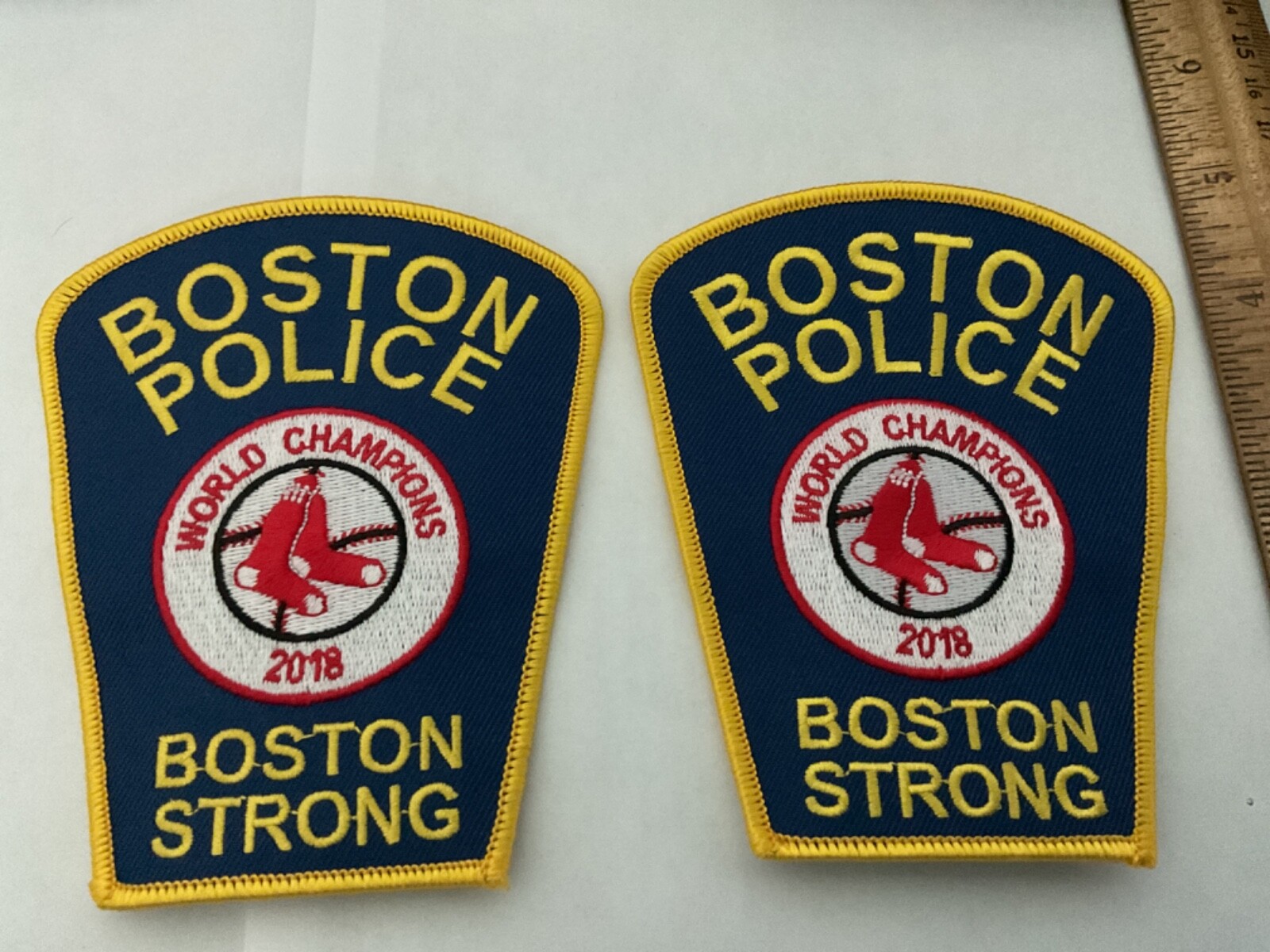 Boston Strong Boston Police Massachusetts 2018  World Champs Collector patch set