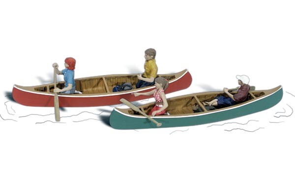 NEW Woodland Scenics Canoers HO Train Figures A1918