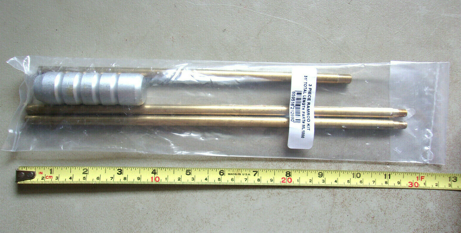 Heavy Duty 4 Piece Ram & Cleaning Rod - Black Powder Rifles  34" Long  5/16 Dia.