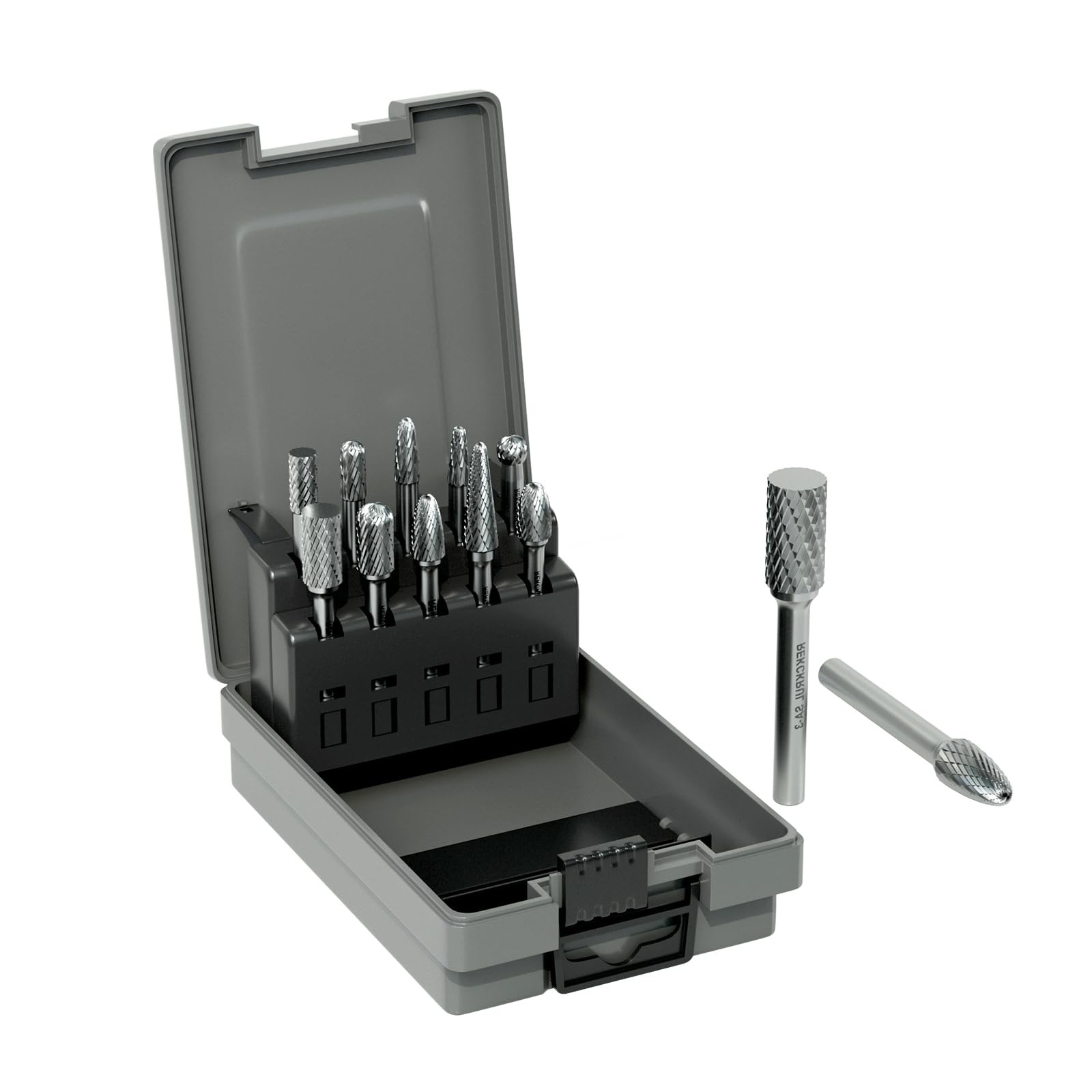 REKCKRUL Professional 10 Pcs Tungsten Carbide Rotary Burr Bits 10PCS-1/4Shank