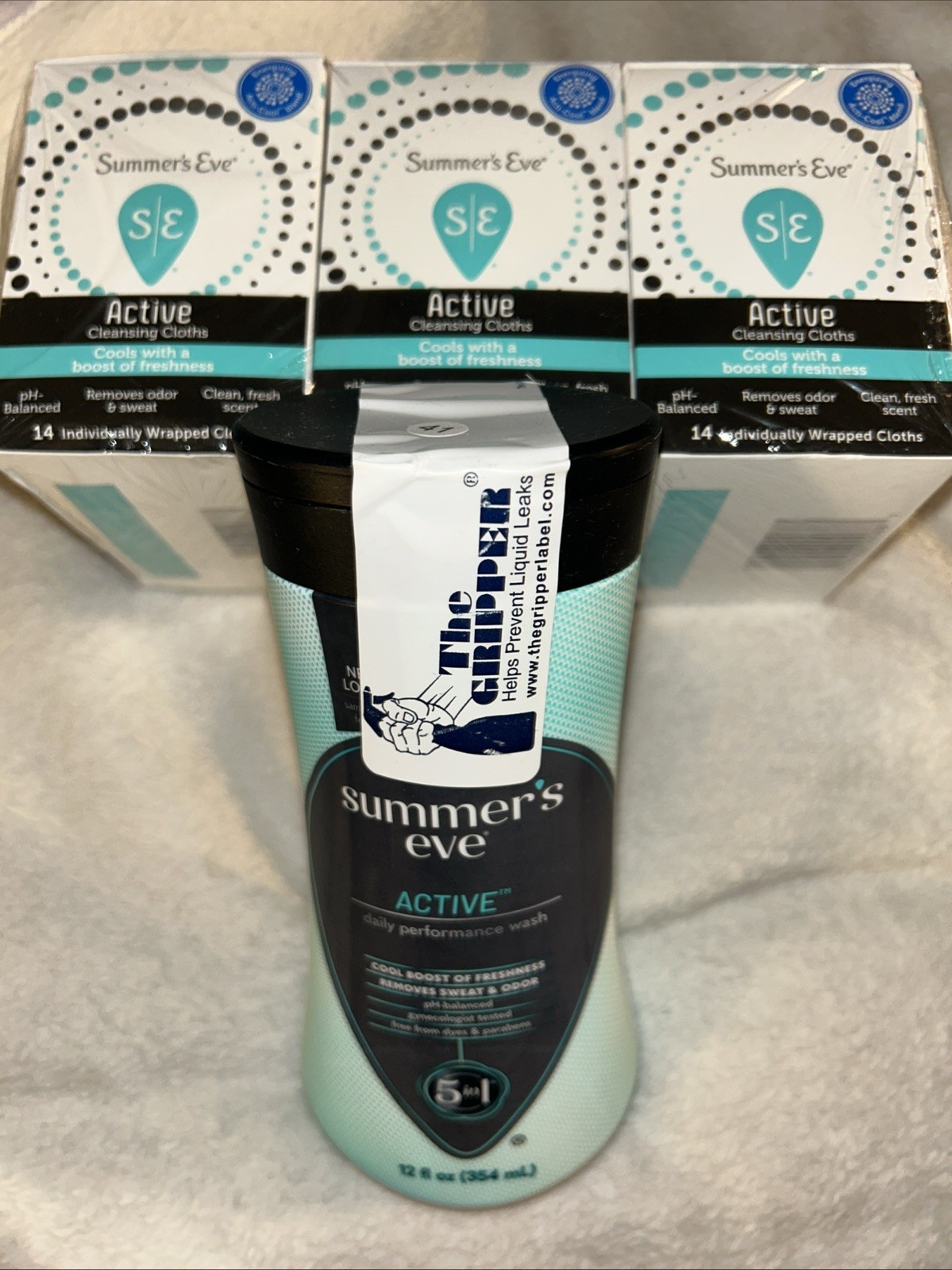Summer’s Eve Active Cleaning Cloths 14/box (3 Boxes) & 5 In One Daily Wash
