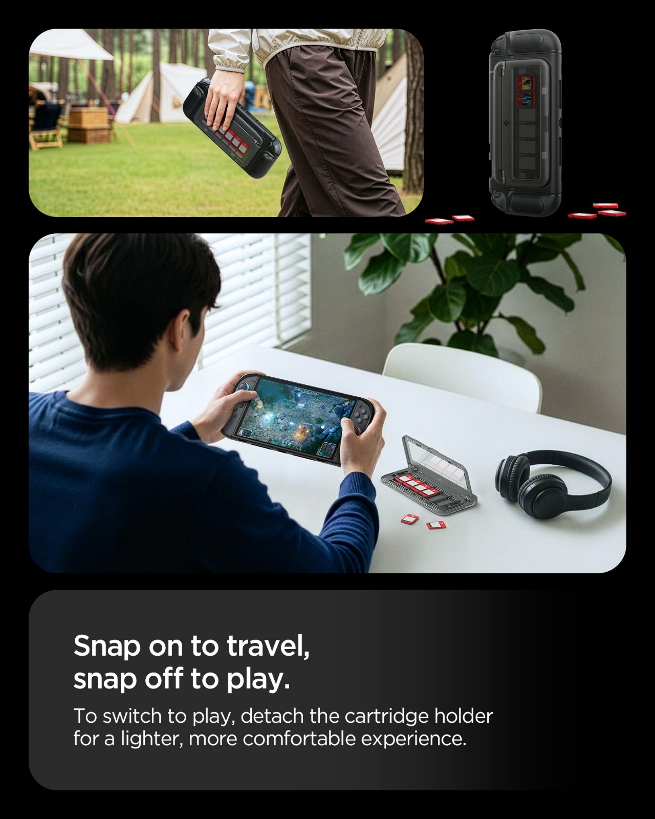 For Nintendo Switch 2 | Spigen Snap Switch Case Detachable Card Storage Grip