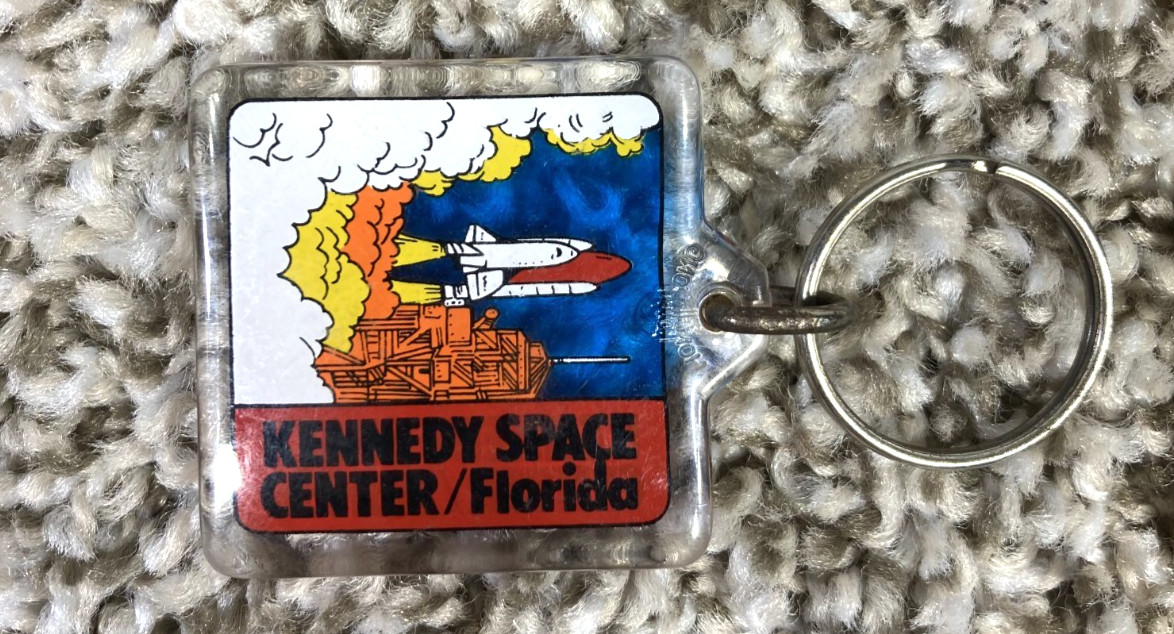 Vintage Kennedy Space Center/Florida Keychain Plastic