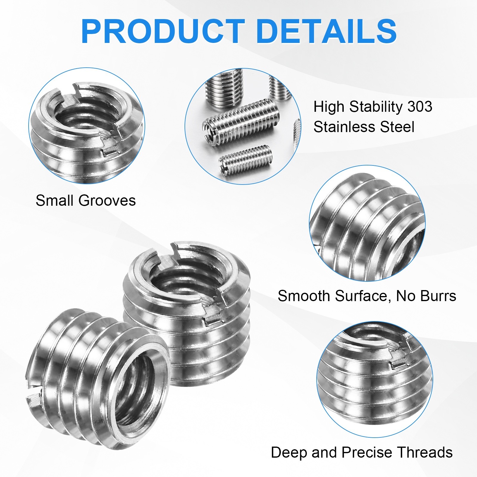 10-Pcs Thread Adapters Sleeve Reducing Nut M12x1.75 Male to M8x1.25 Female 10mmH