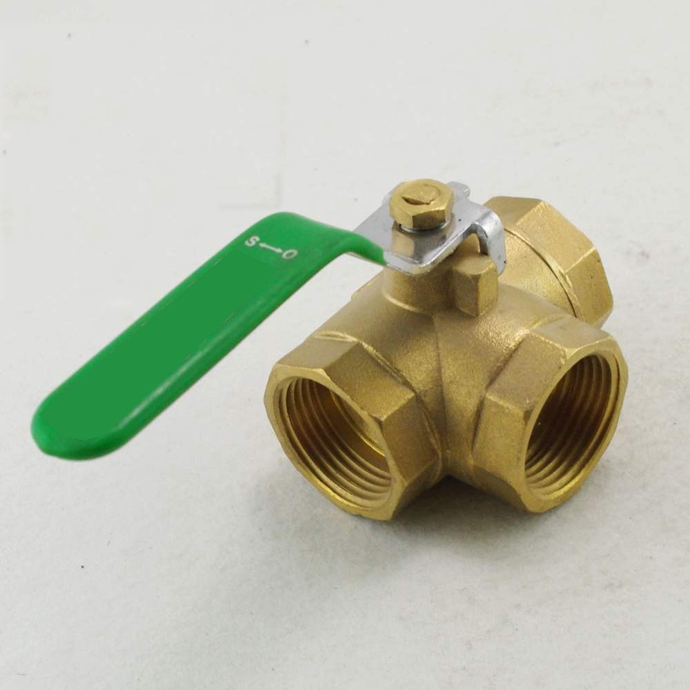 1" inch BSPP Female Brass Ball Valve T-Port Three Way  Connection
