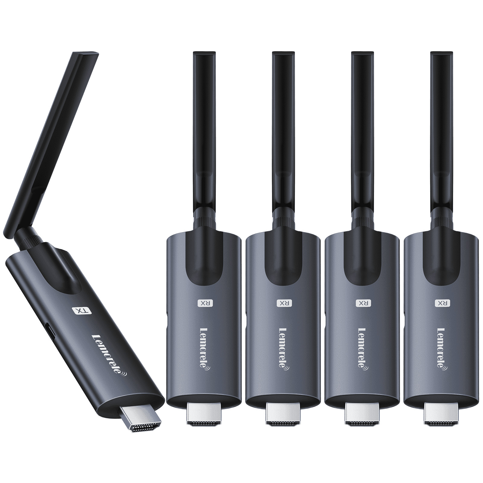 Lemorele Wireless HDMI Extender Kit, Transmitter and 4 Receivers, 1080P 60Hz,