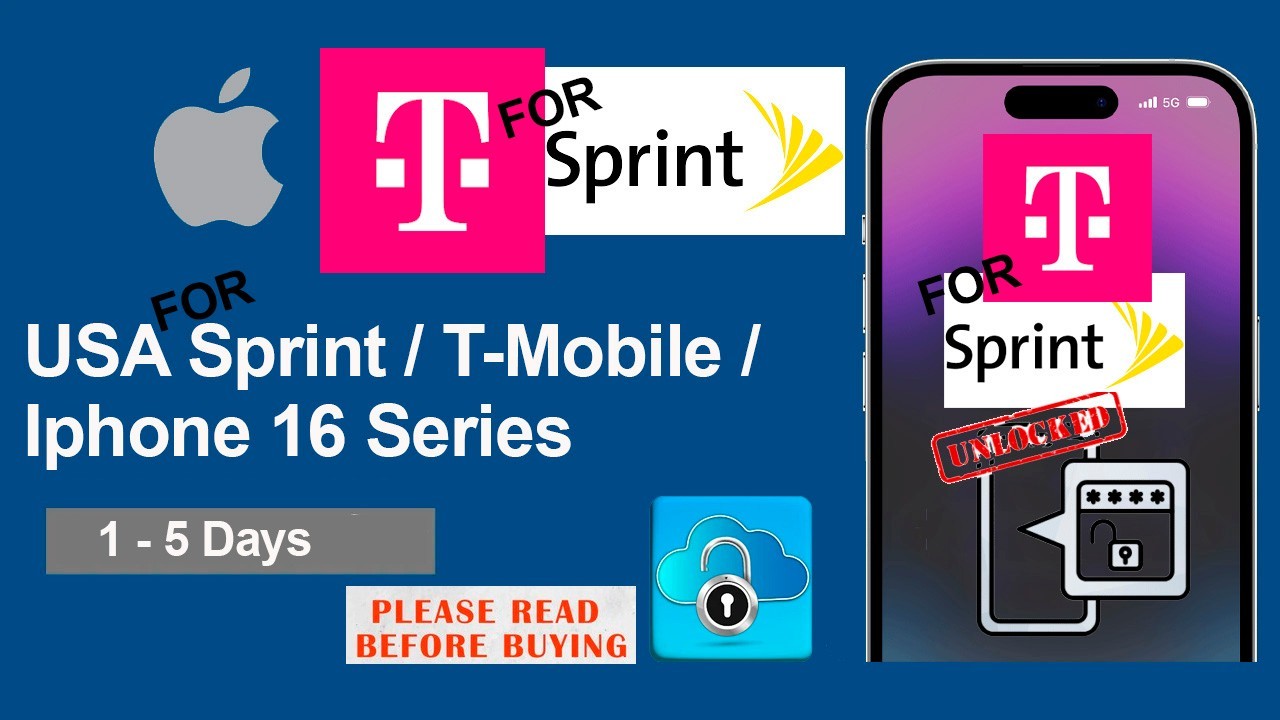 For Sprint, T-mobile USA/ Unlock Service Iphone 16 Series(1-5 Days) (All)